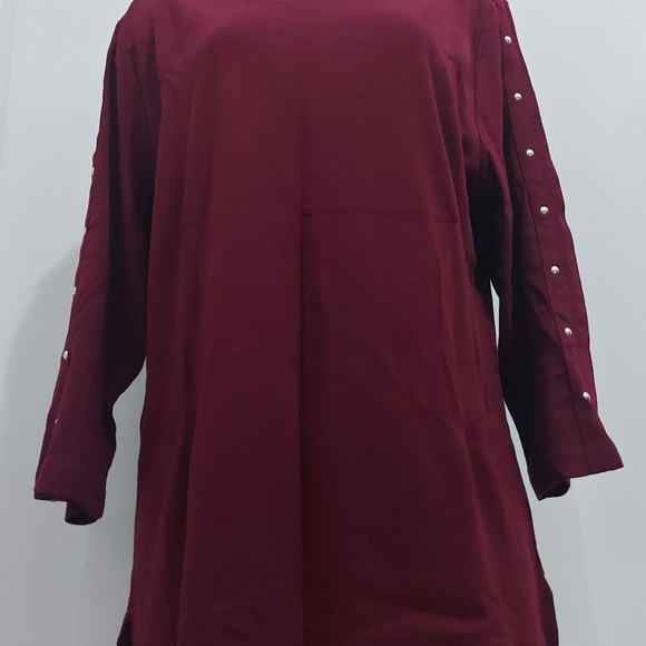 KAREN SCOTT Womens Long Sleeve Crop Neck Top Shirt - Picture 3 of 5